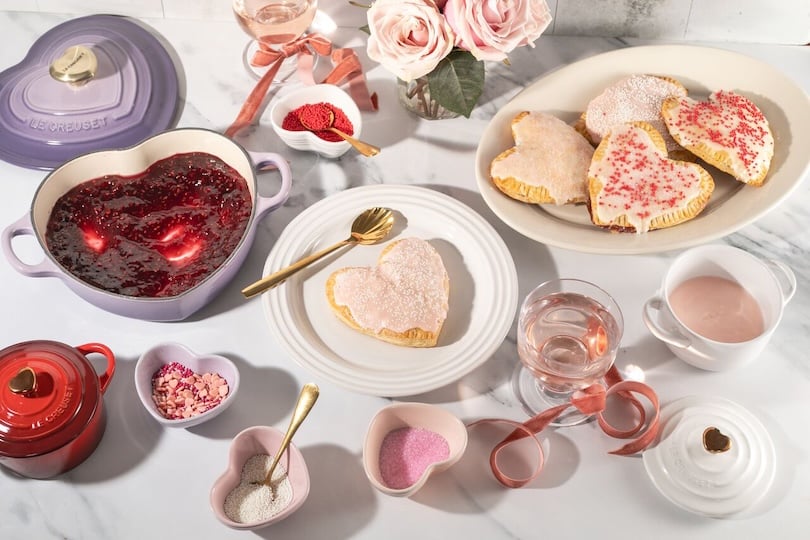 Raspberries & Cream Heart Tarts